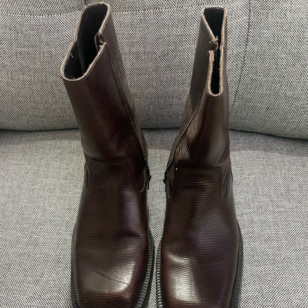 Kenneth Cole Reaction men’s zip boots size 7.5 brown leather